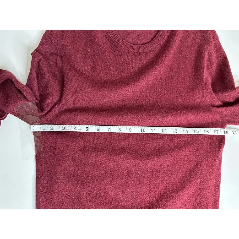 J.Crew Burgundy Red Cotton Cashmere Crewneck Sweater S Pullover Knit Mens Small